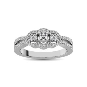 14K WHITE GOLD 0.50 CT TOTAL WEIGHT DIAMOND ENGAGEMENT RING