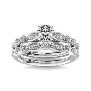 14K WHITE GOLD DIAMOND 0.50 CT TOTAL WEIGHT WEDDING RING