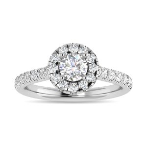 14K WHITE GOLD DIAMOND 1.00 CT TOTAL WEIGHT ROUND SHAPE ENGAGEMENT RING