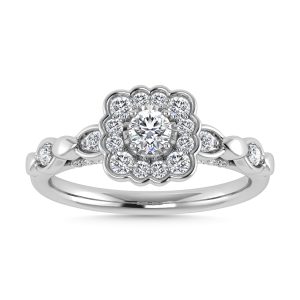 14K WHITE GOLD DIAMOND 0.62 CT TOTAL WEIGHT ENGAGEMENT RING