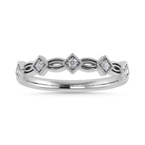 10K WHITE GOLD DIAMOND 0.04 CT TOTAL WEIGHT STACKABLE RING