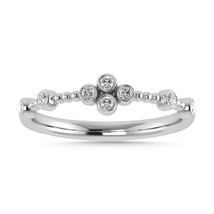 10K WHITE GOLD DIAMOND 0.10 CT TOTAL WEIGHT STACKABLE RING