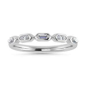 14K WHITE GOLD DIAMOND 0.15 CT TOTAL WEIGHT STACKABLE RING
