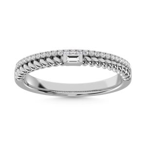 14K WHITE GOLD DIAMOND 0.15 CT TOTAL WEIGHT STACKABLE RING