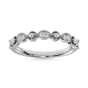 14K WHITE GOLD DIAMOND 0.15 CT TOTAL WEIGHT STACKABLE RING