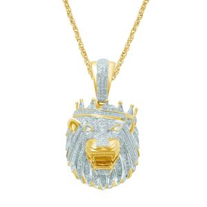 10K 0.84-0.94CT CHARM "LION HEAD WITH CROWN"