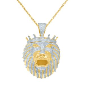 10K 2.97-3.10CT CHARM "LION HEAD WITH CROWN"