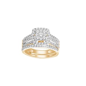 10K YELLOW GOLD DIAMOND 1.00 CT AND 0.10 CT CENTER BRIDAL SET