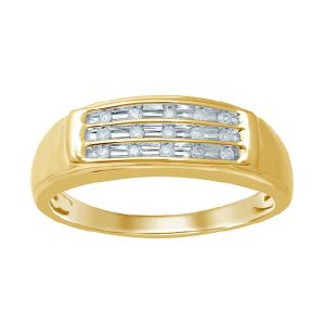 10K DIAMOND 0.13-0.14 CT MENS RING