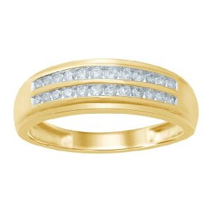 10K DIAMOND 0.40-0.43 CT MENS CHANNEL RING