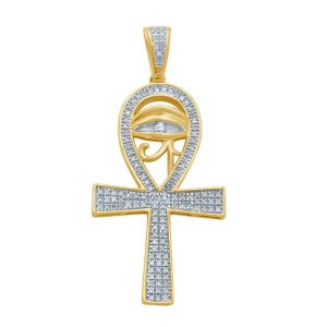 10K 0.18-0.22CT CHARM "ANKH CROSS"