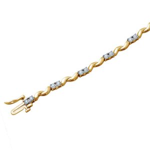 10k 0.34ct Diamond Bracelet Ladies Size 7.25 Inch 4.15 Mm