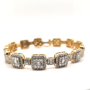 14k 10.01ct Diamond Bracelet Men Size 8.25 Inch 11.03 Mm