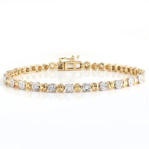 10k 0.50ct Diamond Bracelet Ladies Size 7 Inches