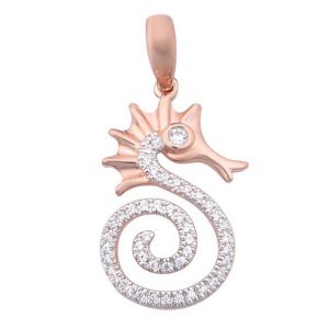 10K 0.09-0.13CT CHARM "SEA HORSE"