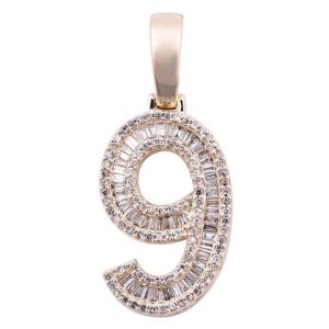 10k 0.70-0.85ct Charm "number 9"