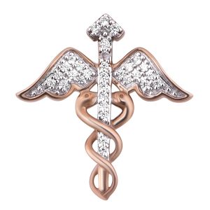 10K 0.12CT CHARM "ANGEL WINGS"
