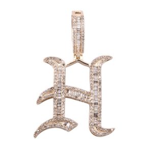 10K 0.72-1.07CT CHARM OLD ENGLISH "INITIAL H"