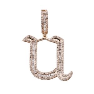10K 0.85-1.01CT CHARM OLD ENGLISH "INITIAL U"
