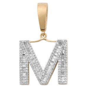 10k 0.70-1.01ct Charm "initial M"