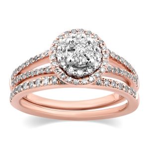 14K ROSE GOLD DIAMOND 0.54-0.56 CT BRIDAL SET