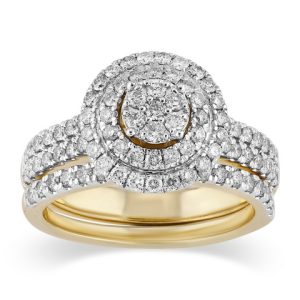 14K YELLOW GOLD DIAMOND 1.00-1.12 CT BRIDAL SET