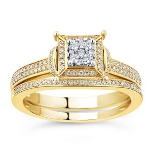 10K YELLOW GOLD DIAMOND 0.32-0.33 CT BRIDAL SET