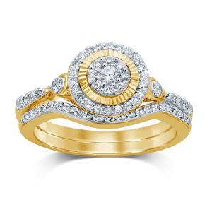 10K YELLOW GOLD DIAMOND 0.50 CT TOTAL WEIGHT BRIDAL SET