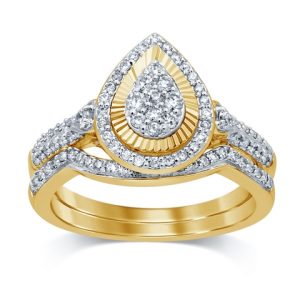 10K YELLOW GOLD DIAMOND 0.49-0.54 CT BRIDAL SET