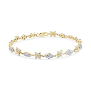 10k 1.00ct Diamond Bracelet Ladies  Size 7 Inches