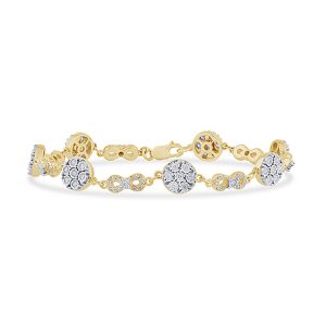 10k 0.81ct Diamond Bracelet Ladies Size 7 Inches