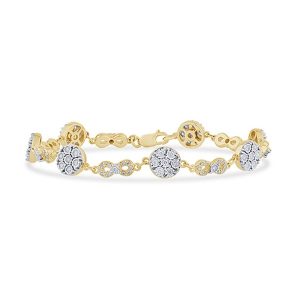 10k 0.78ct Diamond Bracelet Ladies Size 7 Inches