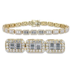 10K 4.49CT Diamond Bracelet Men's Size 8.5 Inch 5.44MM
