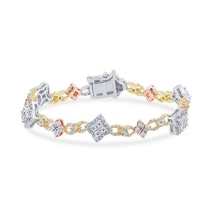 10k 1.16ct Diamond Bracelet Ladies Size 7.0 Inches
