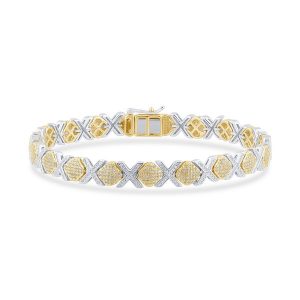 10k 1.05ct Diamond Bracelet Ladies Size 7 Inches "XO"