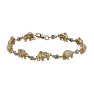 10k 0.55ct Diamond Bracelet Ladies "Elephant" Size 7 Inches "Elephant"