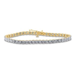 10k 1.96-2.06ct Diamond Bracelet Ladies 7" 3.45 Mm