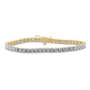 10k 1.96-2.06ct Diamond Bracelet Ladies Size 7 Inch 3.45 Mm