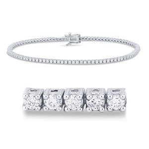 10k 0.97-1.02ct Diamond Bracelet Ladies Size 8 Inch 3.50-3.63 Mm