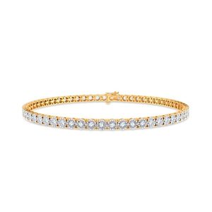 10K 0.99-1.00CT Diamond Bracelet Men's Size 8.5 Inch 3.60MM