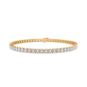 10K 0.98-1.10CT Diamond Bracelet Men's Size 8.5 Inch 3.60MM