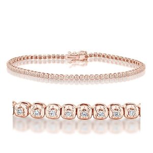 10k 0.21ct Diamond Bracelet Solitaire Ladies Size 6 Inch 2.10mm