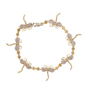 10k 0.46ct Diamond Bracelet Ladies Size 7 Inches "Dragonfly"