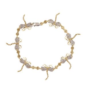 10k 0.50ct Diamond Bracelet Ladies Size 7 Inches "Dragonfly"