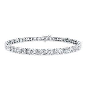 10k 0.46-0.55ct Diamond Bracelet Ladies Size 7 Inches 3.25-3.36mm