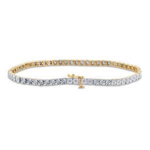 10K 0.46-0.57CT Diamond Bracelet Men's  Size 8 Inch 3.28MM
