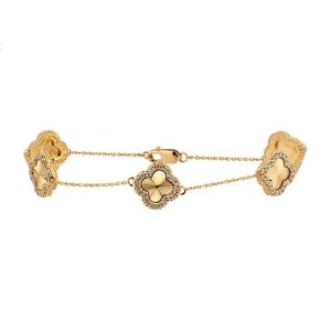 10k 0.51ct Diamond Bracelet Ladies "Clover" Size 7 Inches