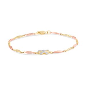 10k 0.15ct Diamond Bracelet Ladies Size 7 Inches