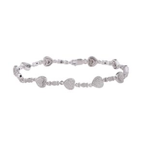 10k 0.83ct Diamond Bracelet Ladies  Size 7 Inches "Heart"