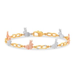 10k 0.34ct Diamond Bracelet Ladies "Bunny" Size 7